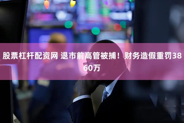 股票杠杆配资网 退市前高管被捕！财务造假重罚3860万
